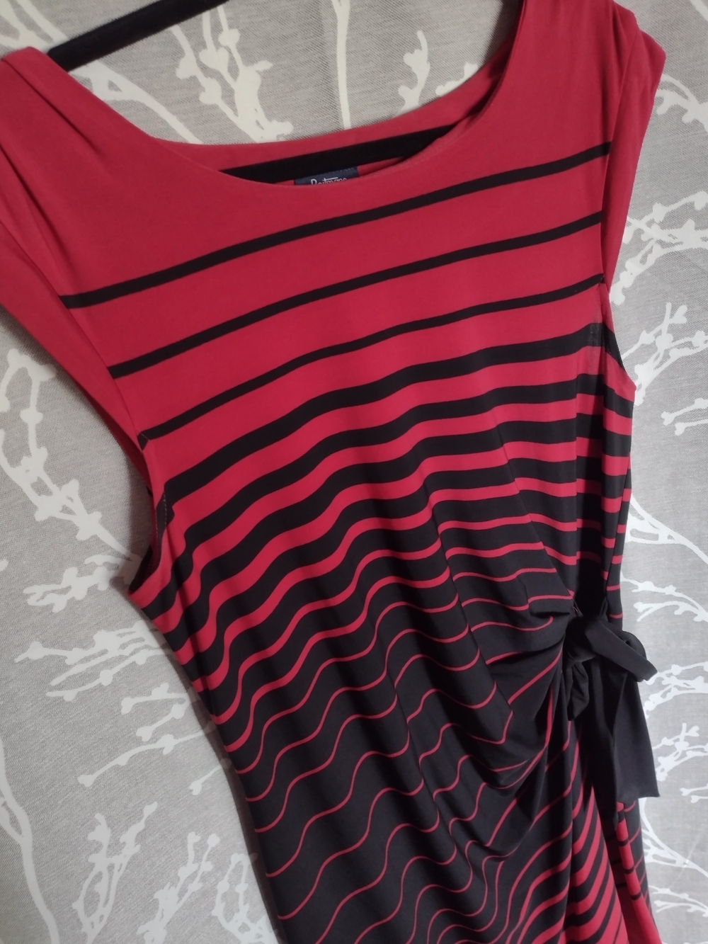 Reitmans Red and Black Striped Midi Dress